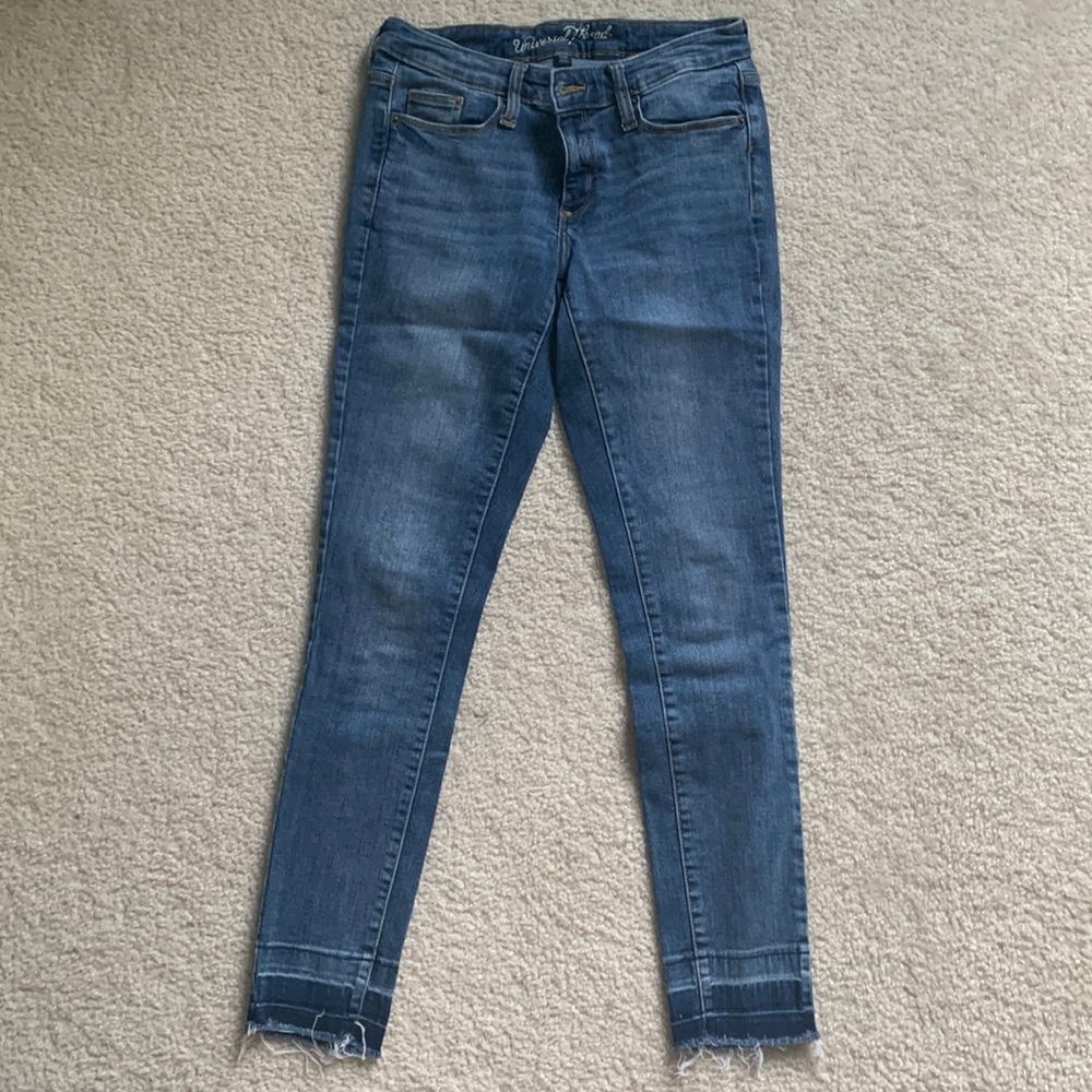 Distressed bottoms. Universal Thread skinny jeans